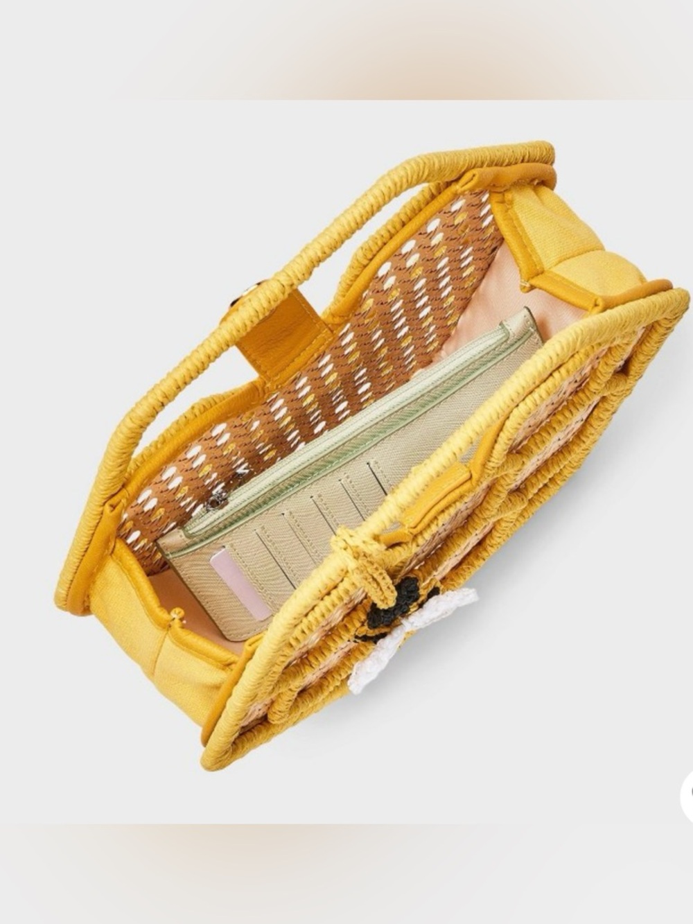 NWT LIMITED EDITION Honeycomb Straw Bag - Yellow - Picture 3 of 3